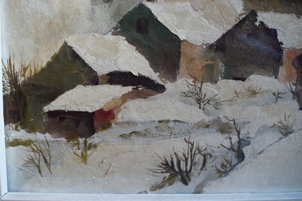 Tablou original 1980 Nicolae Constantin 47 x 32 cm ulei pe carton