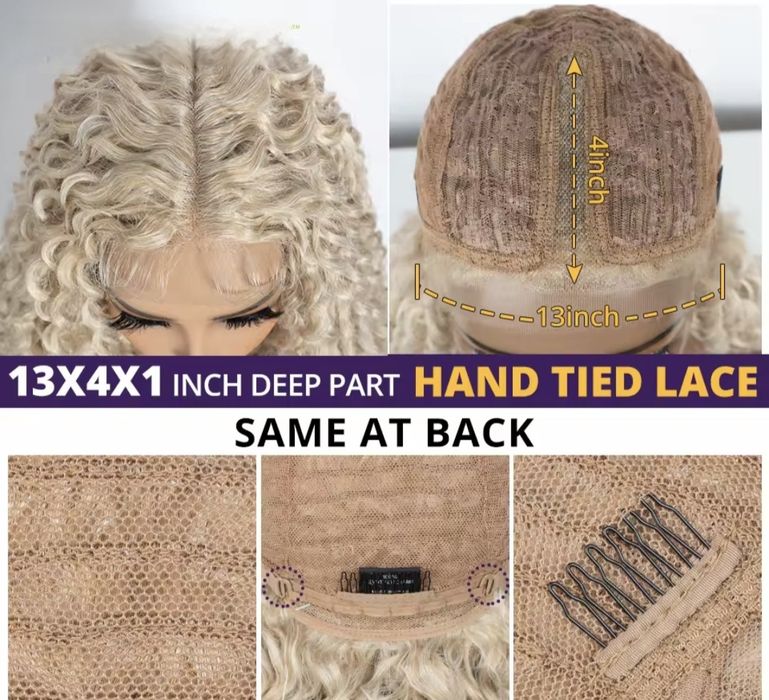 Peruca blonda creața lace front