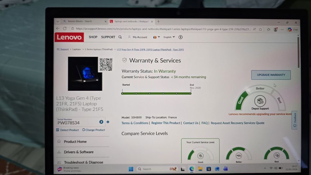 Laptop Lenovo L13 Yoga Gen4, 2 in 1, touchscreen, ryzen3, 16Gb, ssd256
