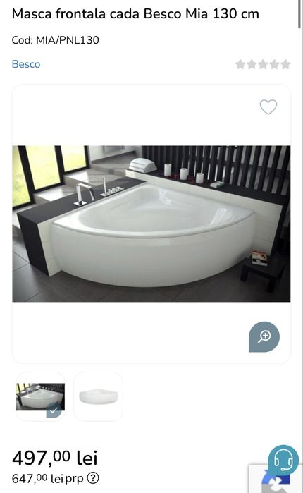 Cada / Vana pe colt Besco Mia 130x130 cm