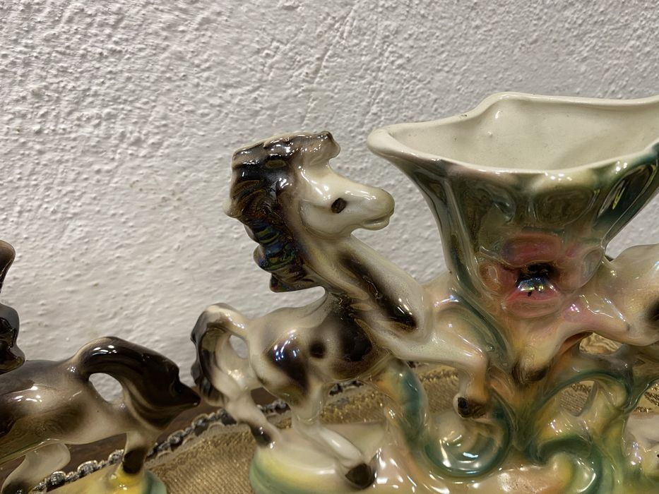 Винтидж порцеланови вази коне Declrate 1960 Италия