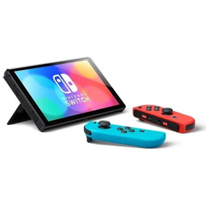 Nintendo Switch OLED, game console (neon rosu/neon albastru)