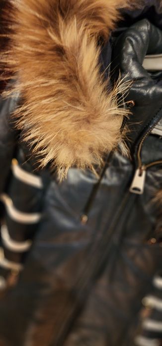 Куртка зимняя кожа с натуральным мехом L 46-48 рр Турция состояние отл