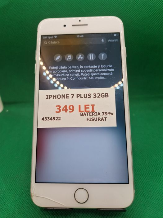 Iphone 7 Plus 32GB baterie 79% Fisurat Lazar Amanet Crangasi 43345