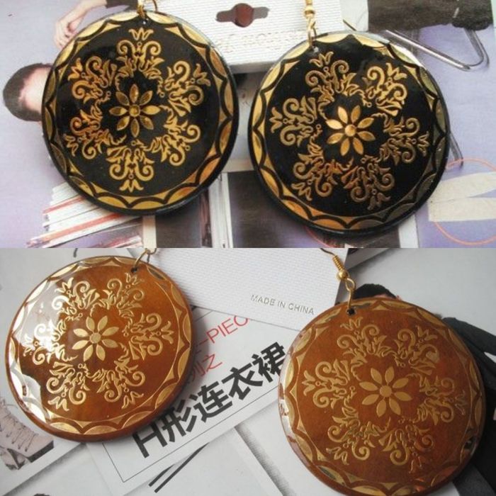 Серьги с узорами (в 2-х расцветках)