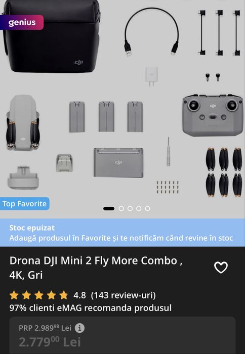 Dona DJI mini 2 Fly More Combo, 4K, Gri