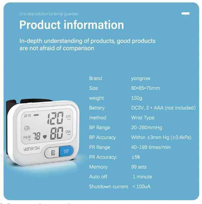 Новый Автоматический тонометр на запястье - С ГАРАНТИЕЙ - Доставка