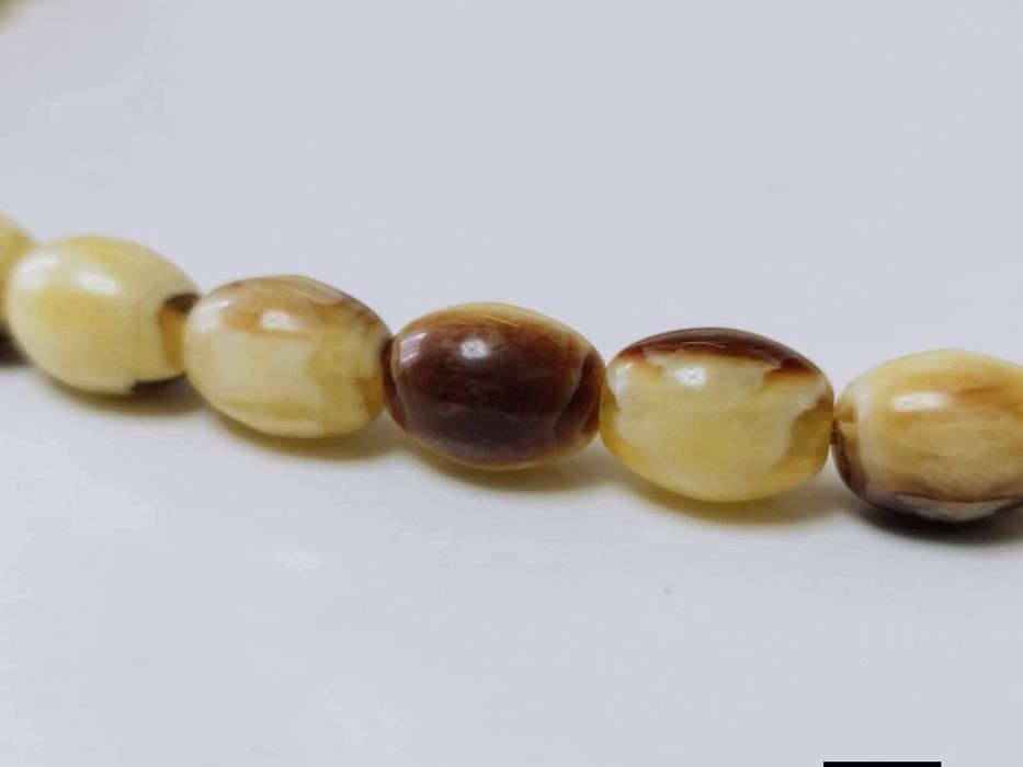 Vechi colier din chihlimbar natural baltic,  bone Amber, argint 925