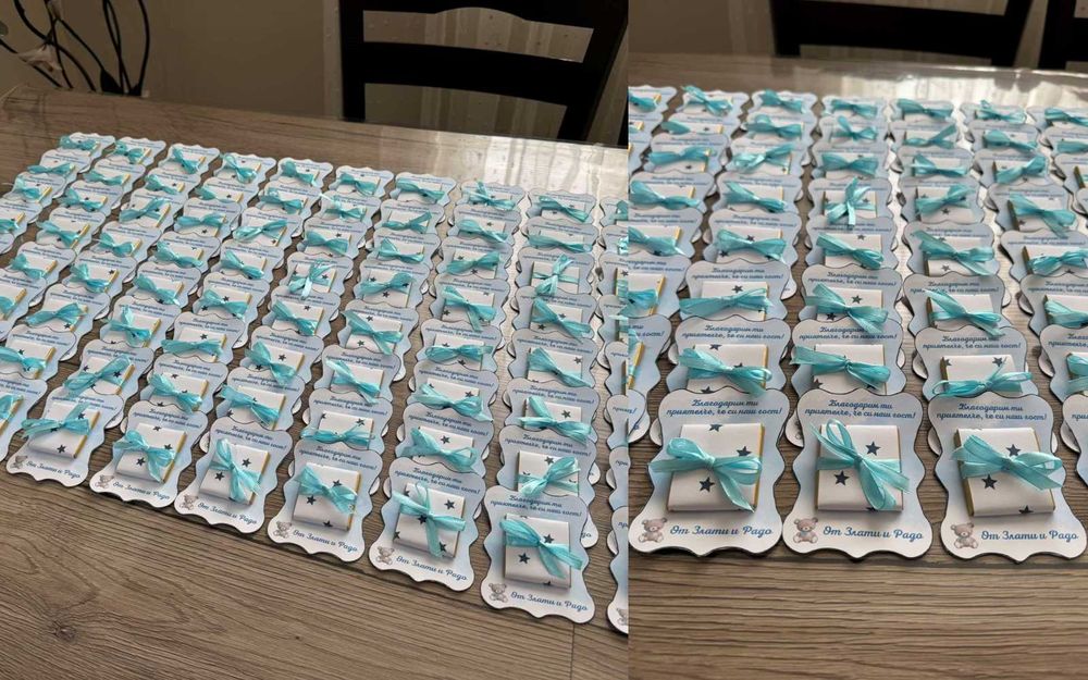 Шоколадови бонбони - подаръци за гости за сватба, кръщение, рожден ден