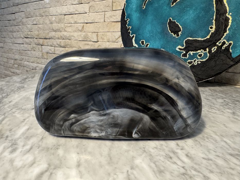 Cluch, geanta de mana marble din acrilic