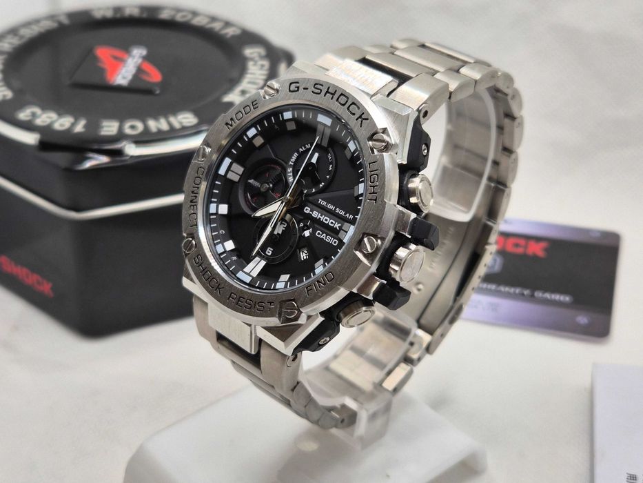Ceas Sport Barbati Casio g shock GST B100d full metal , SILVER- BLACK Nou.Garantie 2ani