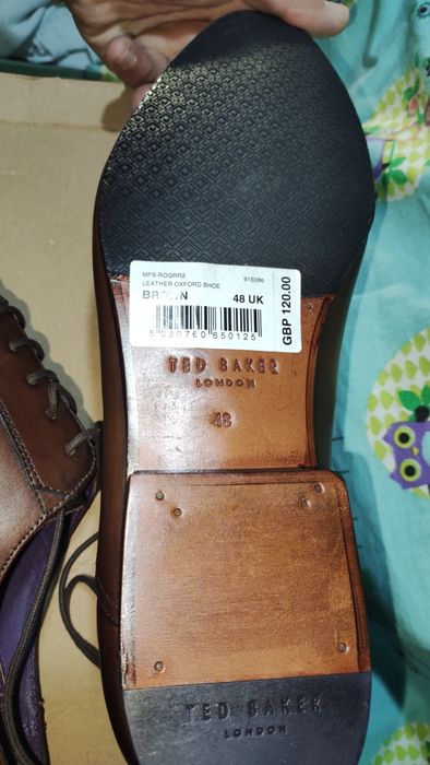 Стилни мъжки обувки от естествена кожа Ted Baker №47/48