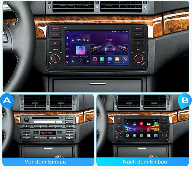 Navigatie Android   BMW E46 Seria 3 Carplay Android Auto + Camera