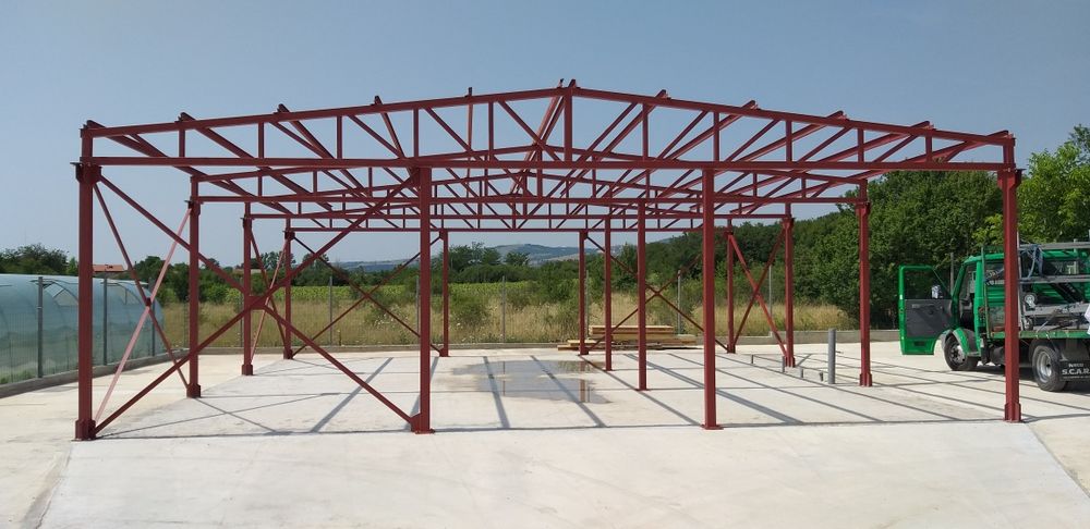 Метално хале ферма 6м/24м/5м, окомплектовано. Цена 7000 €