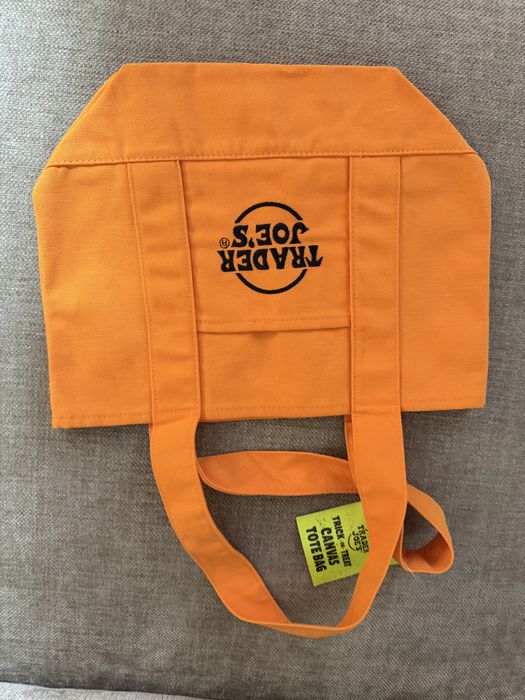 Traders Joes canvas bag, orange