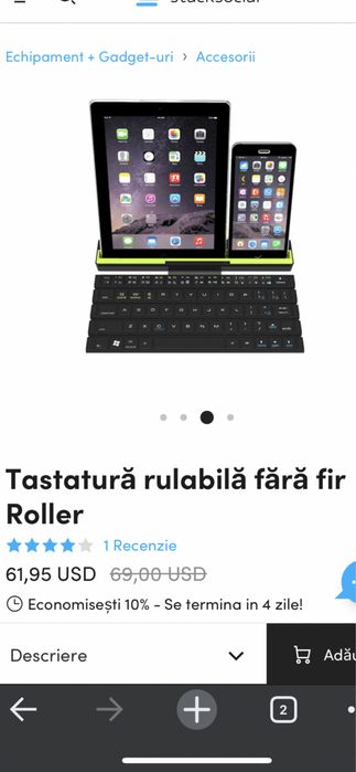 Tastatura wireless rollable design