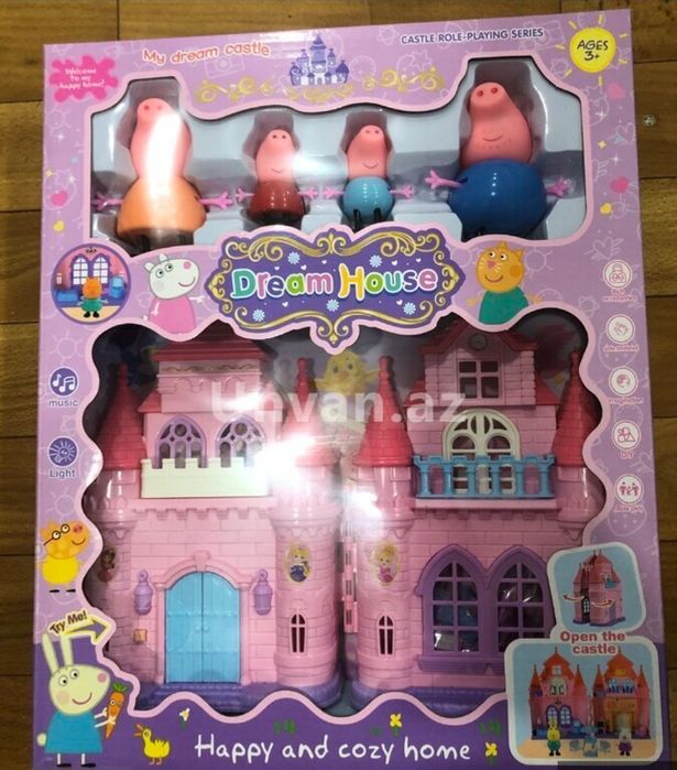 Игровой Домик Свинки Пеппы Peppa Pig, 4 фигурки