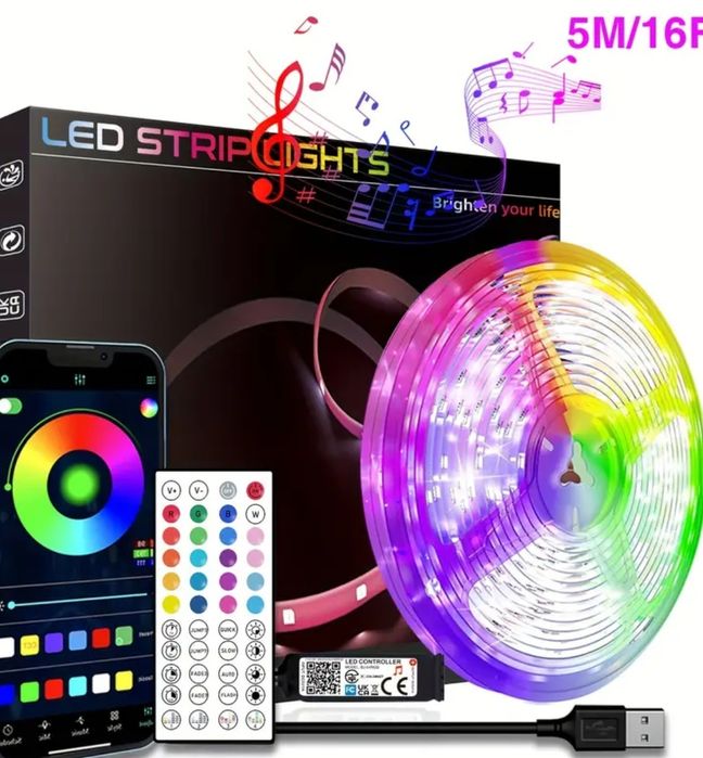 RGB  LED лента + бяло