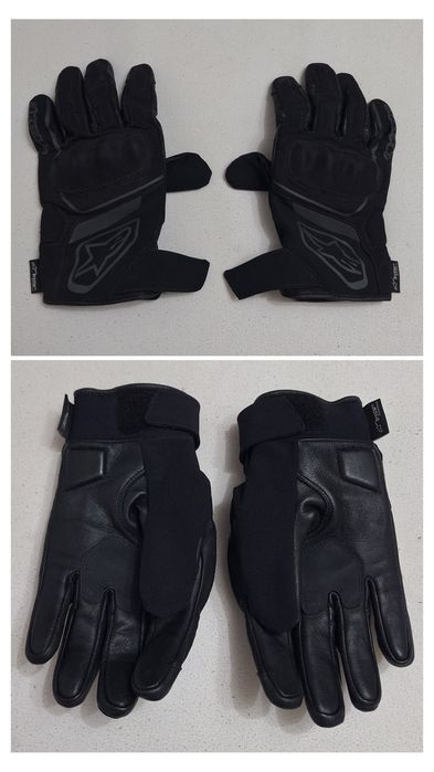 Manusi Alpinestars Syncro Drystar din piele naturală si carbon, cu protecții, negre, Marime XL pt. bărbați