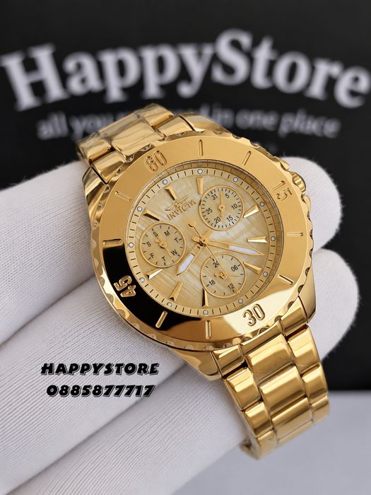 INVICTA Mother of pearl Gold dial 38 mm women, Инвикта нов дамски часовник