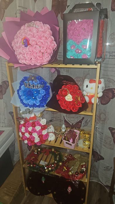 Aranjamente florale din trandafiri de sapun ,marturii