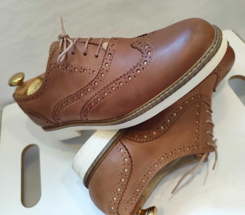 Pantofi smart casual 38 38.5 Knoc England piele naturala moale camel