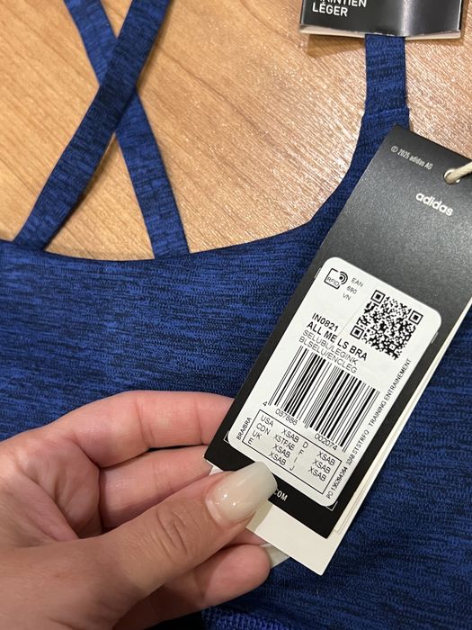 Bustiera Adidas ALL ME BRA albastra - Nou, cu eticheta