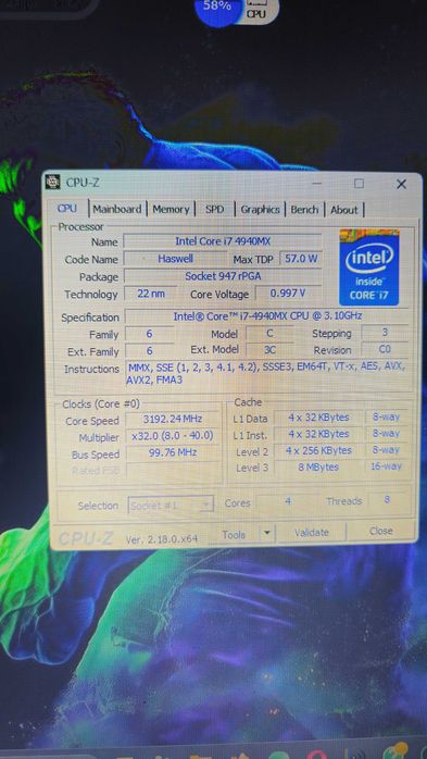 Lenovo G710  i7-4940MX  2TB SAMSUNG EVO  16GB Kingston HyperX CL9