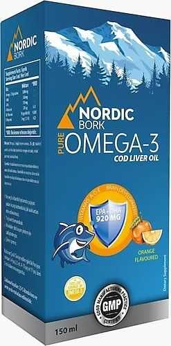 Nordic Bork  Omega -3 150 ml, Омега 3 сироп из норвежской трески
