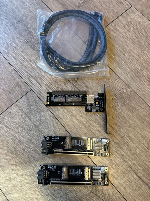 Riser MCIO ADT PCIe 4.0 X16 MCIO Graphics Card Split Card Extender Cable GEN4 PCI-E X16 to X8