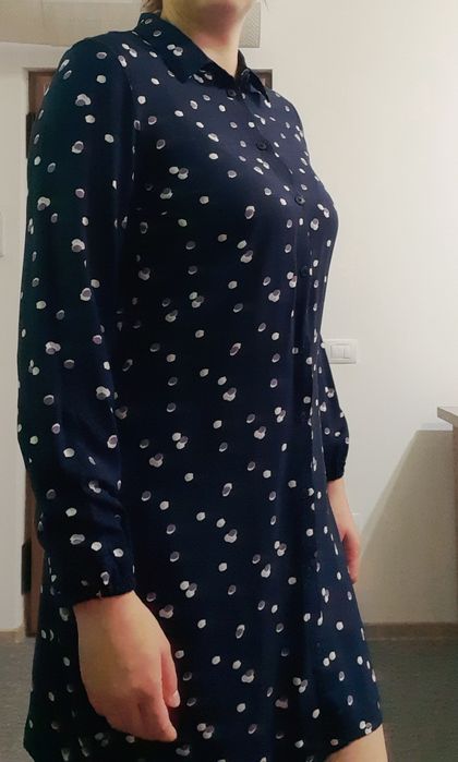 Rochie tip camasa cu nasturi și mâneci lungi