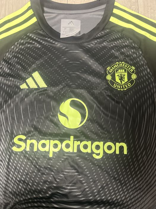 Tricou Manchester United Adidas (Gri/Neon) – NOU cu Etichetă