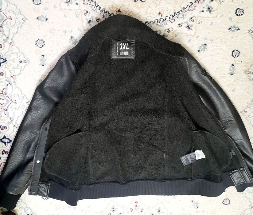 Куртка кожаная, утеплённая,размер 48-50