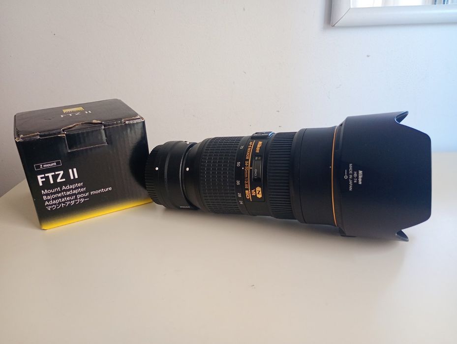 Обектив АF-S NiKKOR 24-70/f 2.8E ED VR + адаптер FTZ ll
Обекти