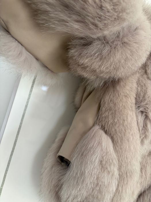 Geacă din blană naturală cu interior din piele – 2 în 1 (mărimea S)