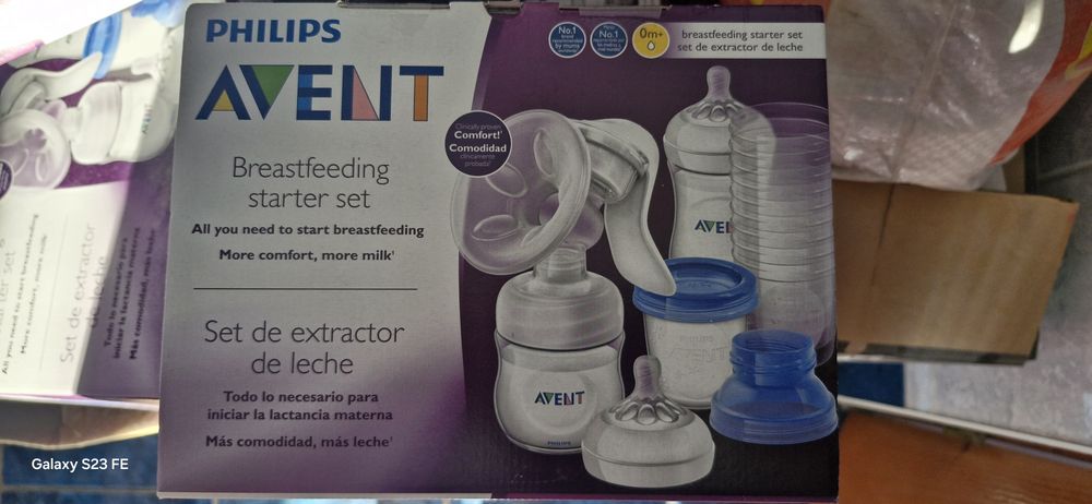 Pompa de san manuala Avent cu biberon recipiente pt lapte mancare