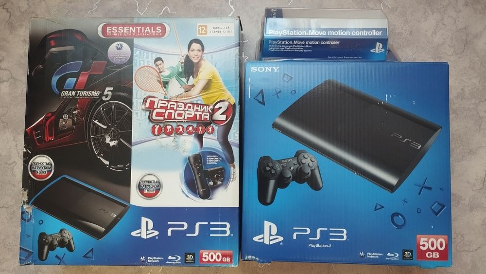 Продам Sony PlayStation 3 на 500ГБ + Ps Move, Ps Eye