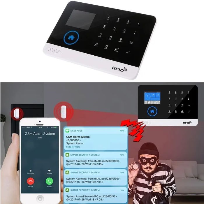Беспроводная GSM WiFi охранная сигнализация,Wireless gsm alarm systems