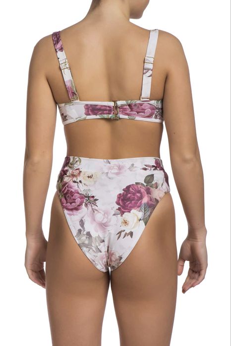 LA VELA бански костюм от две части с висока талия и флорален принт