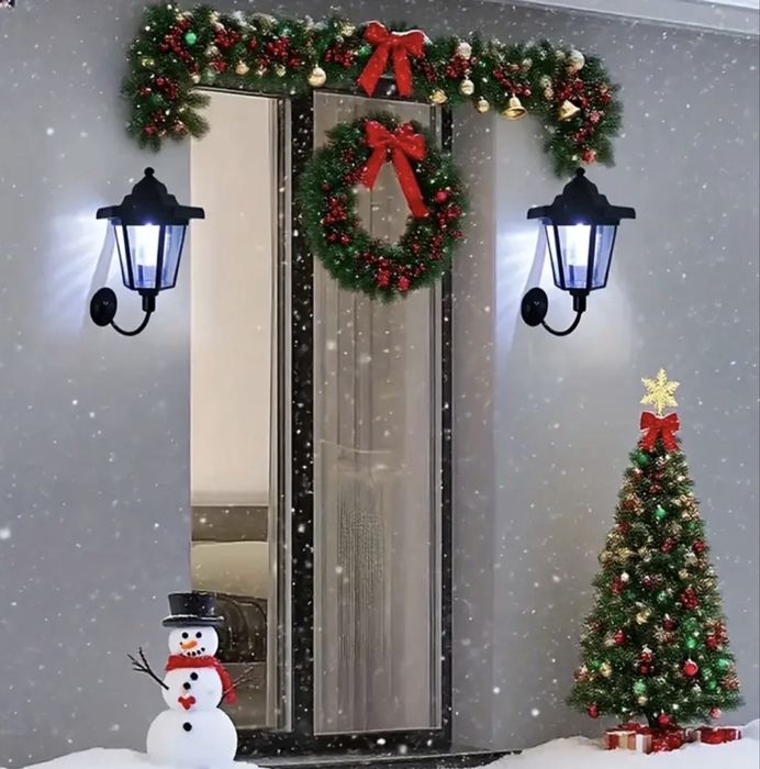 Set de 4 lampi solare de perete, tip lumina de veghe