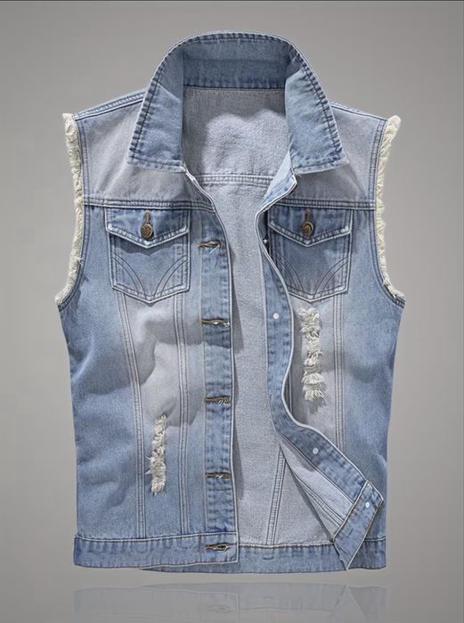 НОВО! Страхотен Мъжки Дънков Елек – Топ качество!