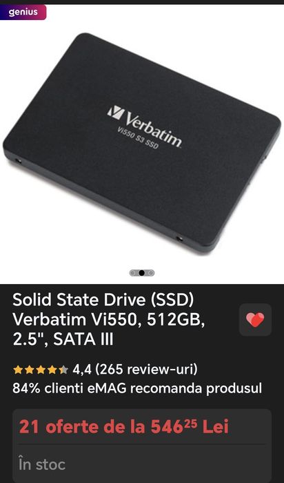 SSD  Verbatim Vi550, 512GB, 2.5", SATA III