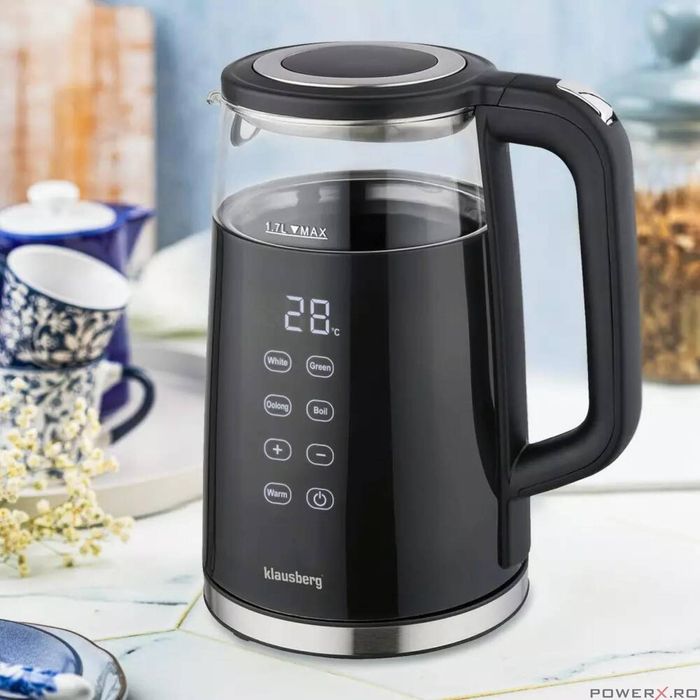 Fierbator electric, fabricat din sticla borosilicata, panou LED,