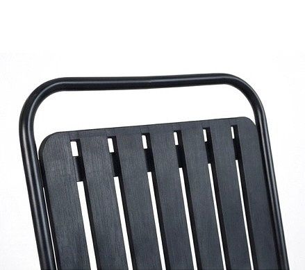 Сгъваем градински стол – метал и пластмаса – черен 55×55×90