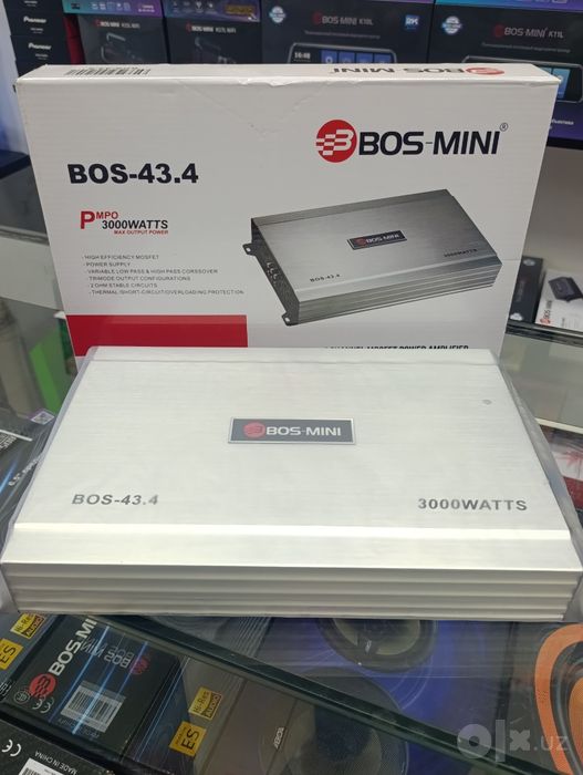 Usilitel BOS-43.4  4-kanalli 3000W avtomobil kuchaytirgich yangi