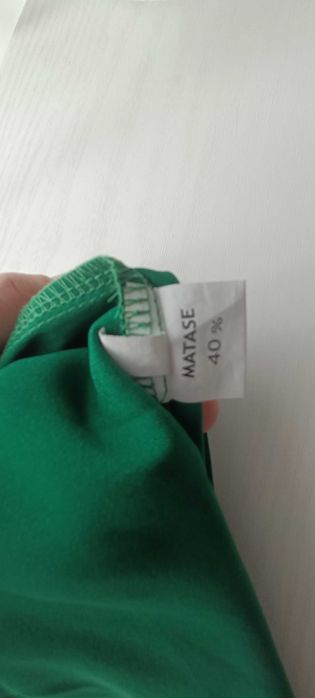 Rochie mătase  40%  S/M verde