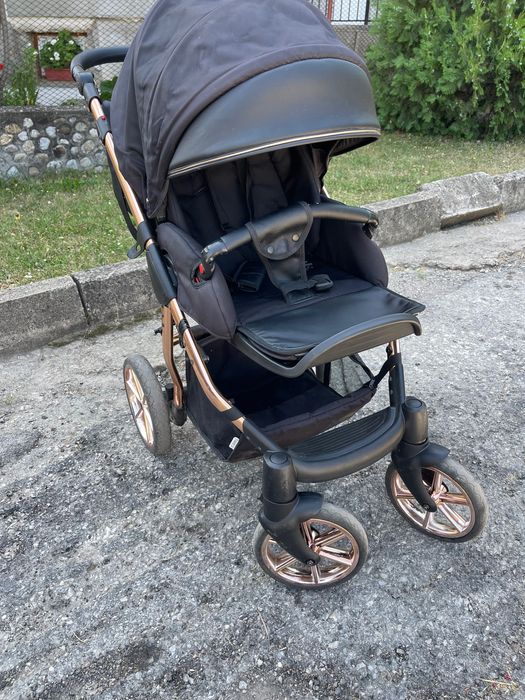 Комбинирана количка Baby Active Mommy Glossy 2в1 Black Rose Gold Limit