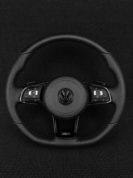 Volan Volkswagen Custom R GTI  | Piele / Carbon / Alcantara | Golf 5 6 7 7.5 8 Passat B6 B7 B8 CC Arteon Polo Scirocco Tiguan T-Roc Touareg