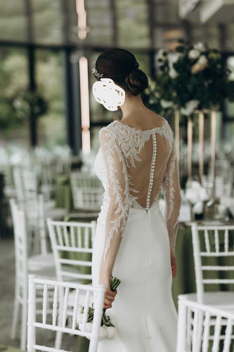 Rochie de mireasa cu broderie cusuta manual