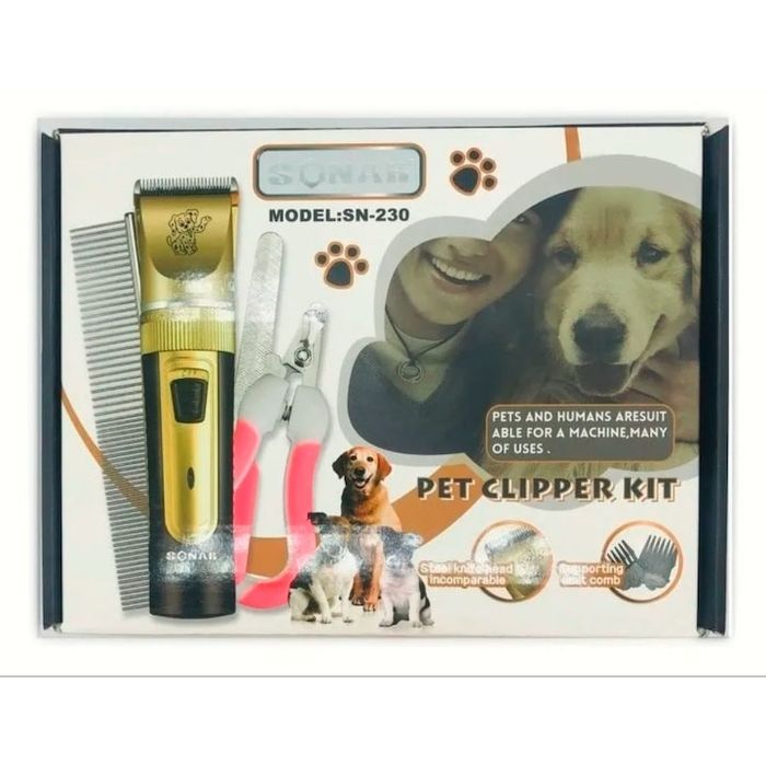 Masina de tuns animale de companie, SONAR, SN - 230, Fara fir, Negru